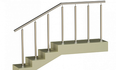 Ограждения с квадратным поручнем со стойками в каждую ступень без ригелей купить в Нижнем Новгороде