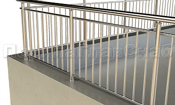 Ограждение кровли с вертикальным заполнением в Нижнем Новгороде. Готовые проекты ПерилаГлавСнаб Ограждение кровли с вертикальным заполнением в Нижнем Новгороде. Готовые проекты ПерилаГлавСнаб