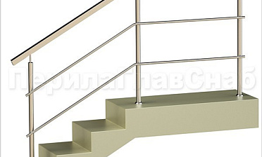 Два ригеля на сварке, квадратный поручень и круглые стойки купить в Нижнем Новгороде