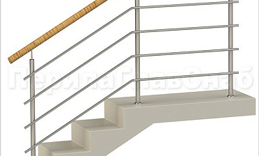 Четыре ригеля на сварке, круглый пластиковый поручень и круглые стойки купить в Нижнем Новгороде