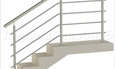 Четыре ригеля на держателях, квадратный поручень и круглые стойки купить в Нижнем Новгороде