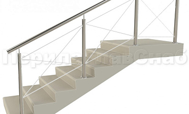 Ограждения из нержавейки. Заполнение из тросиков (нестандартная конфигурация) для крыльца купить в Нижнем Новгороде