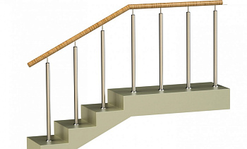 Ограждения со стойками в каждую ступень с пластиковым поручнем без ригелей в Нижнем Новгороде. Готовые проекты ПерилаГлавСнаб Ограждения со стойками в каждую ступень с пластиковым поручнем без ригелей в Нижнем Новгороде. Готовые проекты ПерилаГлавСнаб