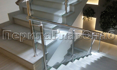 Нержавеющие перила и ограждения со стеклом и подсветкой купить в Нижнем Новгороде