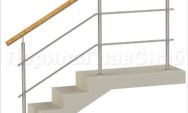 Два ригеля на сварке, круглый пластиковый поручень и круглые стойки купить в Нижнем Новгороде