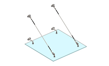 Комплект фурнитуры для козырька 1200х1200 (на вантах/тягах) k671-12-12 купить в Нижнем Новгороде