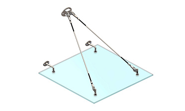 Комплект фурнитуры для козырька с двойным кронштейном стена-тяга 1200х1200 (на вантах/тягах) k671-12-12-2 купить в Нижнем Новгороде