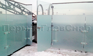 Пластинчатые одностворчатые калитки из нержавеющей стали со стеклом купить в Нижнем Новгороде