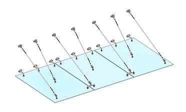 Комплект фурнитуры для козырька 1800х3700 (на вантах/тягах) k671-18-37 купить в Нижнем Новгороде