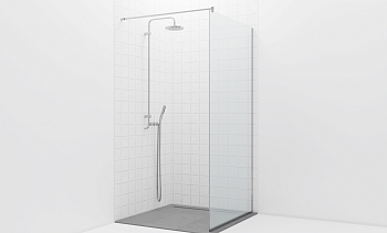 Стационарная душевая перегородка на профиле t581-1 в Нижнем Новгороде. Готовые проекты ПерилаГлавСнаб