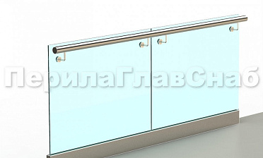 Ограждение с поручнем на выносе в зажимном профиле купить в Нижнем Новгороде