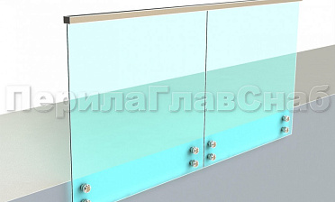 Ограждение с профильным поручнем с пазом на точечном креплении купить в Нижнем Новгороде