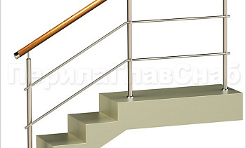 Два ригеля на держателях, круглый деревянный поручень и круглые стойки в Нижнем Новгороде. Готовые проекты ПерилаГлавСнаб Два ригеля на держателях, круглый деревянный поручень и круглые стойки в Нижнем Новгороде. Готовые проекты ПерилаГлавСнаб