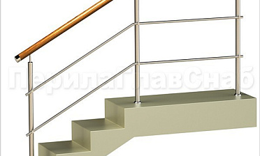 Два ригеля на держателях, круглый деревянный поручень и круглые стойки купить в Нижнем Новгороде