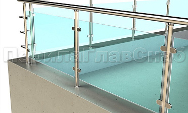 Кровельное ограждение из нержавеющей стали со стеклами купить в Нижнем Новгороде