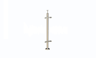 Стойка круглая  Ø38.1: 2 пластинчатых стеклодержателя, полированная, высота 950 мм (AISI 304) k729 купить в Нижнем Новгороде Стойка круглая  Ø38.1: 2 пластинчатых стеклодержателя, полированная, высота 950 мм (AISI 304) k729 купить в Нижнем Новгороде