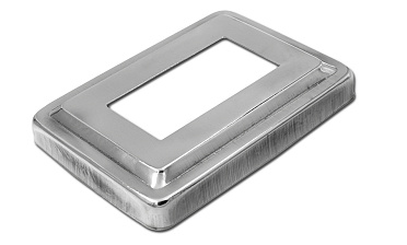 Низ стойки фигурный под трубу 31х61 мм, 105х75х0.4, высота 16 мм, полированный (AISI 304) k377 купить в Нижнем Новгороде Низ стойки фигурный под трубу 31х61 мм, 105х75х0.4, высота 16 мм, полированный (AISI 304) k377 купить в Нижнем Новгороде