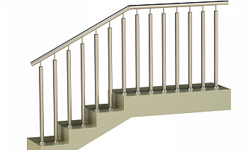 Ограждения с двумя стойками в каждую ступень без ригелей в Нижнем Новгороде. Готовые проекты ПерилаГлавСнаб Ограждения с двумя стойками в каждую ступень без ригелей в Нижнем Новгороде. Готовые проекты ПерилаГлавСнаб