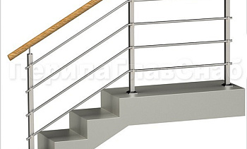 Четыре ригеля на держателях, круглый пластиковый поручень и квадратные стойки в Нижнем Новгороде. Готовые проекты ПерилаГлавСнаб Четыре ригеля на держателях, круглый пластиковый поручень и квадратные стойки в Нижнем Новгороде. Готовые проекты ПерилаГлавСнаб