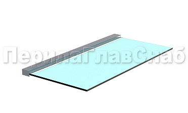 Козырек на алюминиевом профиле ,вынос до 950мм k671-100-1.2 купить в Нижнем Новгороде