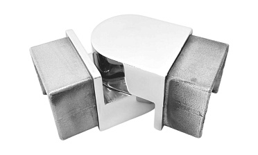 Отвод для поручня с пазом 40х40 мм, шарнирный, полир., (AISI 304) k546-2 купить в Нижнем Новгороде Отвод для поручня с пазом 40х40 мм, шарнирный, полир., (AISI 304) k546-2 купить в Нижнем Новгороде