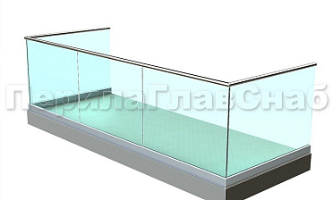 Ограждение на несущем стекле на алюминиевом профиле для балкона купить в Нижнем Новгороде