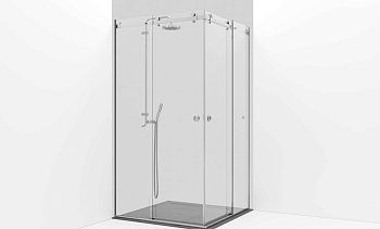 Комплект фурнитуры для раздвижной угловой душевой перегородки, две двери, на профиле t554-1 в Нижнем Новгороде. Готовые проекты ПерилаГлавСнаб