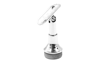 Наконечник регулируемый по высоте на стойку Ø38.1х1.5 мм, с регулируемым ложементом под поручень Ø50.8 мм, литой, полированный, нержавеющий (AISI 304) k317-3 купить в Нижнем Новгороде