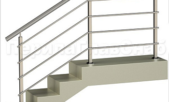 Четыре ригеля на сварке, круглый поручень и квадратные стойки в Нижнем Новгороде. Готовые проекты ПерилаГлавСнаб Четыре ригеля на сварке, круглый поручень и квадратные стойки в Нижнем Новгороде. Готовые проекты ПерилаГлавСнаб