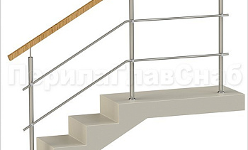 Два ригеля на держателях, квадратный деревянный поручень и круглые стойки в Нижнем Новгороде. Готовые проекты ПерилаГлавСнаб Два ригеля на держателях, квадратный деревянный поручень и круглые стойки в Нижнем Новгороде. Готовые проекты ПерилаГлавСнаб