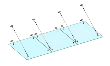 Комплект фурнитуры для козырька 1500х3700 (на вантах/тягах) k671-15-37 купить в Нижнем Новгороде