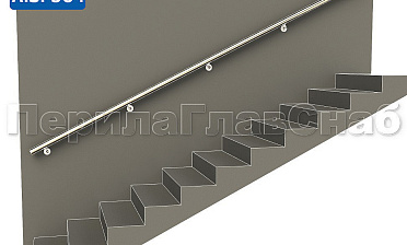 Готовый пристенный поручень с 5 держателями, длина 3700 мм (AISI 304) k730-37 купить в Нижнем Новгороде