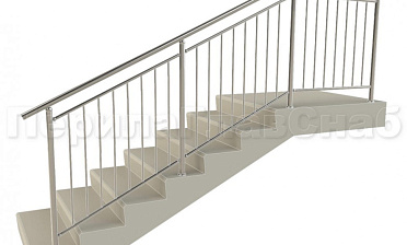 Нержавеющие ограждения для школ и детских садов с вертикальным заполнением “Частокол” - вариант №1 для крыльца купить в Нижнем Новгороде