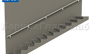 Готовый пристенный поручень с 5 держателями, длина 4300 мм (AISI 304) k730-43 купить в Нижнем Новгороде