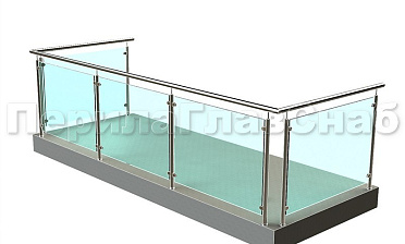 Ограждение из нержавеющей стали со стеклами для балкона купить в Нижнем Новгороде