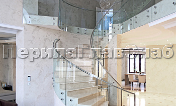 Стеклянные перила для винтовых лестниц в Нижнем Новгороде. Готовые проекты ПерилаГлавСнаб