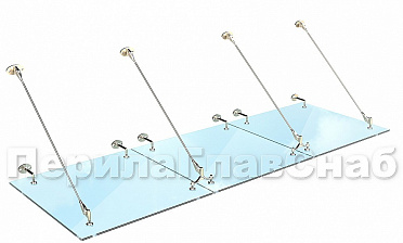 Комплект фурнитуры для козырька 1200х2800 (на вантах/тягах) k671-12-28 купить в Нижнем Новгороде