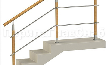 Два ригеля на держателях, пластиковый поручень и квадратные деревянные стойки в Нижнем Новгороде. Готовые проекты ПерилаГлавСнаб Два ригеля на держателях, пластиковый поручень и квадратные деревянные стойки в Нижнем Новгороде. Готовые проекты ПерилаГлавСнаб