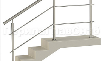 Два ригеля на держателях, круглый поручень и квадратные стойки в Нижнем Новгороде. Готовые проекты ПерилаГлавСнаб Два ригеля на держателях, круглый поручень и квадратные стойки в Нижнем Новгороде. Готовые проекты ПерилаГлавСнаб