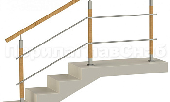 Два ригеля на держателях, квадратный деревянный поручень и квадратные деревянные стойки в Нижнем Новгороде. Готовые проекты ПерилаГлавСнаб Два ригеля на держателях, квадратный деревянный поручень и квадратные деревянные стойки в Нижнем Новгороде. Готовые проекты ПерилаГлавСнаб