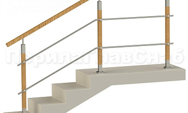 Два ригеля на держателях, квадратный деревянный поручень и квадратные деревянные стойки купить в Нижнем Новгороде