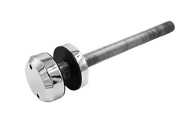 Комплект торцевого крепления несущего стекла, укороченный, шпилька оцинкованная, гайка-шайба Ø50х13х9мм с внутренней резьбой М16, шлифованный AISI 201 Фk277-3-2 купить в Нижнем Новгороде