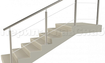 Ограждения из нержавейки. Заполнение из 2х тросиков. Квадратные стойки в Нижнем Новгороде. Готовые проекты ПерилаГлавСнаб Ограждения из нержавейки. Заполнение из 2х тросиков. Квадратные стойки в Нижнем Новгороде. Готовые проекты ПерилаГлавСнаб