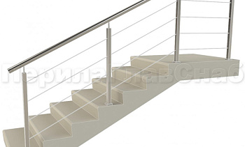 Ограждения из нержавейки. Заполнение из 4х тросиков. Квадратные стойки. в Нижнем Новгороде. Готовые проекты ПерилаГлавСнаб Ограждения из нержавейки. Заполнение из 4х тросиков. Квадратные стойки. в Нижнем Новгороде. Готовые проекты ПерилаГлавСнаб