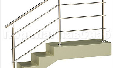 Три ригеля на сварке, круглый поручень и круглые стойки для крыльца купить в Нижнем Новгороде