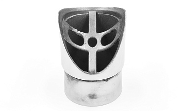 Наконечник седловина косая 30° на стойку Ø50.8 мм, под поручень Ø50.8 мм, литая, полированная, AISI 304, k560 купить в Нижнем Новгороде