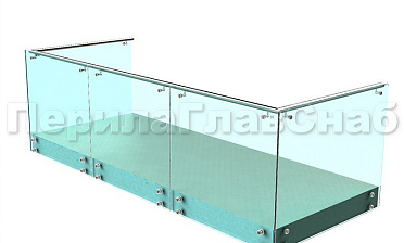 Ограждения на несущем стекле с торцевым креплением для балкона купить в Нижнем Новгороде