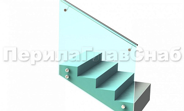 Ограждение с поручнем на выносе на точечном креплении на лестнице купить в Нижнем Новгороде