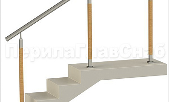 Нержавеющие ограждения без ригелей с круглым поручнем и стойками с деревянными вставками в Нижнем Новгороде. Готовые проекты ПерилаГлавСнаб Нержавеющие ограждения без ригелей с круглым поручнем и стойками с деревянными вставками в Нижнем Новгороде. Готовые проекты ПерилаГлавСнаб