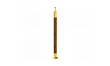 Готовая стойка 40х40х950 мм, деревянная, со вставками из нержавеющей стали 2х100 мм с 3 ригеледержателями k740-1-G купить в Нижнем Новгороде Готовая стойка 40х40х950 мм, деревянная, со вставками из нержавеющей стали 2х100 мм с 3 ригеледержателями k740-1-G купить в Нижнем Новгороде